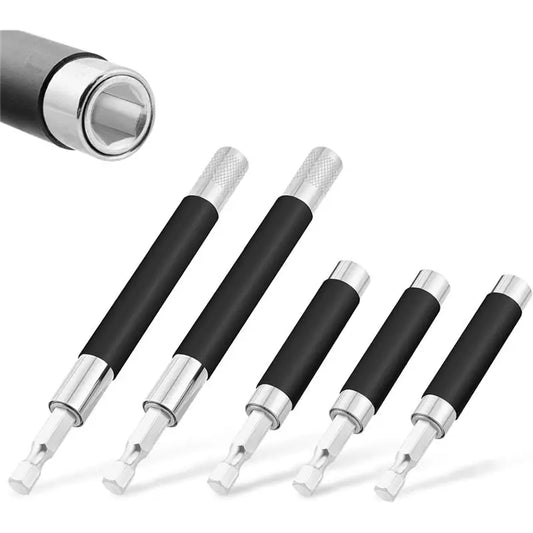 A36T-Drill Bit Holder 3.1/4.7In- Carbon Fiber Extension Set Of 5 Pcs, Magnetic 1/4In Hex Bits Included Peaceful Pleasures Health and Wellness As Shown