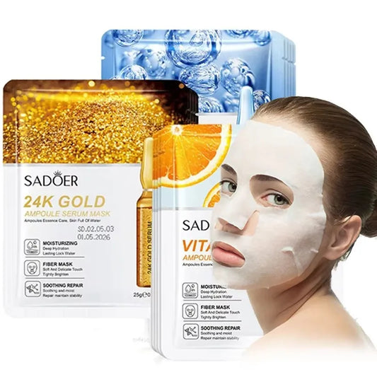 24K Gold Hyaluronic Acid Face Mask – Firming & Brightening Gold Sheet Face Mask Peaceful Pleasures Health and Wellness