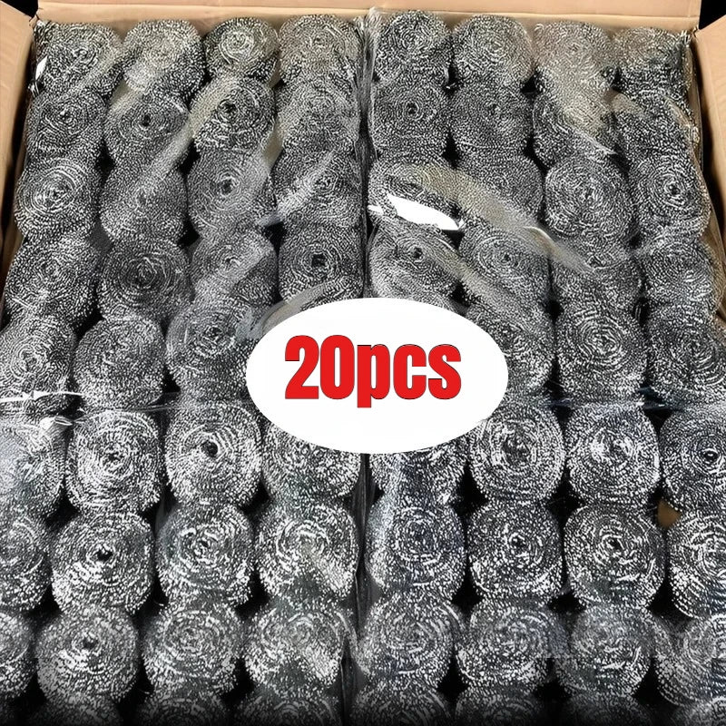 Steel Wire Dishwashing Ball Stainless Steel Heavy Duty Wire Steel Cleaning Ball Pots Pans Dishes Rust Removal Cleaner Brushes Peaceful Pleasures Health and Wellness