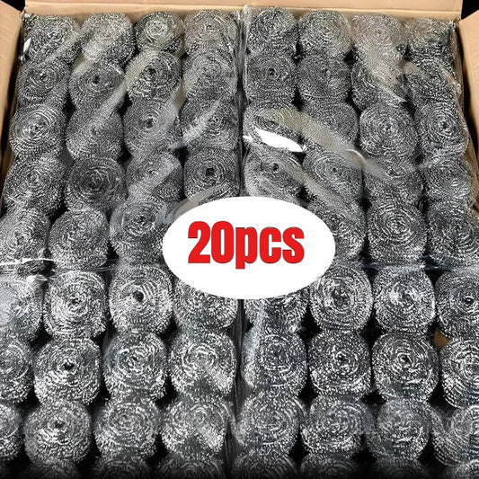 Steel Wire Dishwashing Ball Stainless Steel Heavy Duty Wire Steel Cleaning Ball Pots Pans Dishes Rust Removal Cleaner Brushes Peaceful Pleasures Health and Wellness