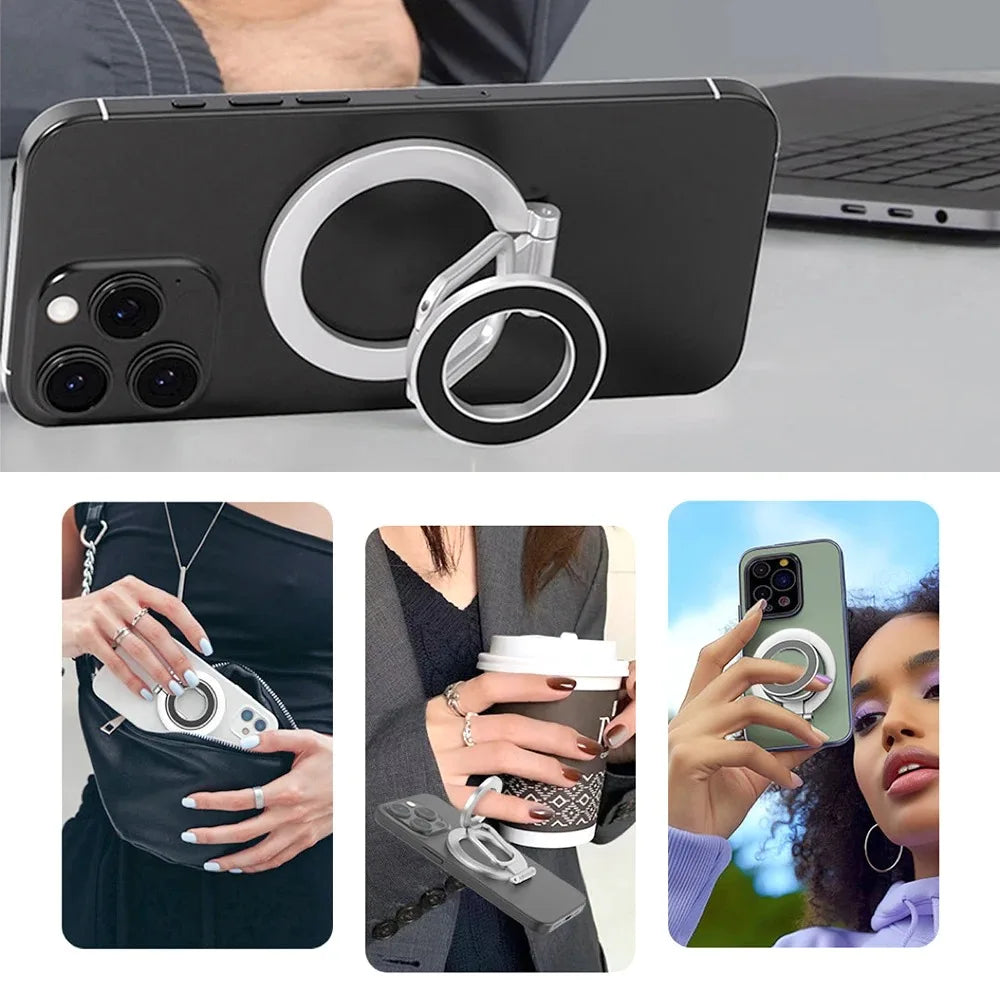 Magnetic Phone Ring Holder Kickstand & Car Mount – All Phones