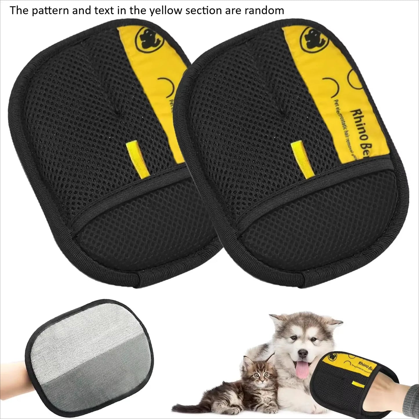 2-Pack Double-Sided Pet Grooming Gloves | Cat & Dog Hair Remover