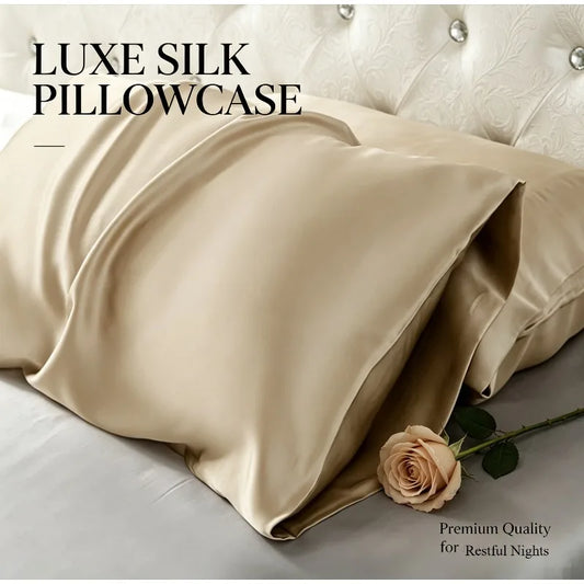 100% Mulberry Silk Pillowcase 22 Momme -Ultra Premium 6A Grade Silk - Envelope Style Breathable Cooling Pillow Cover-51*66CM Peaceful Pleasures Health and Wellness