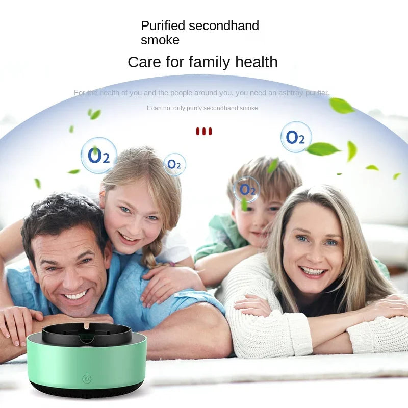 Portable Smokeless Ashtray Air Purifier Multi Filtration Removes Smoke Odor for Home Office Car Passive Smoking Protection Peaceful Pleasures Health and Wellness