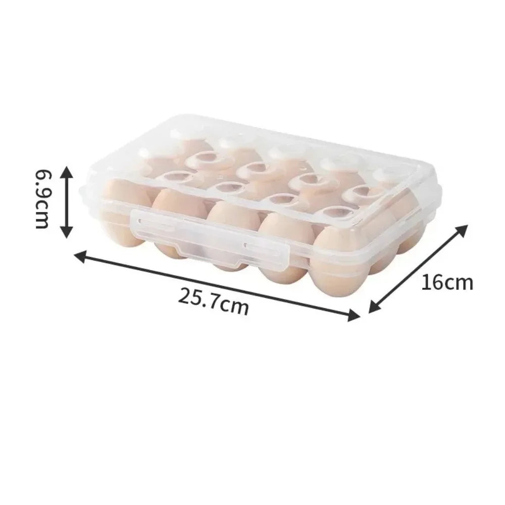 Stackable Egg Holder with Lid | Transparent Plastic Egg Organizer
