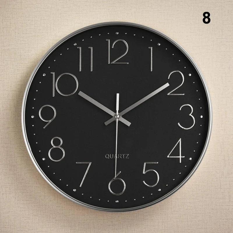 Silent Round Wall Clock | Modern Quartz Home & Office Decor