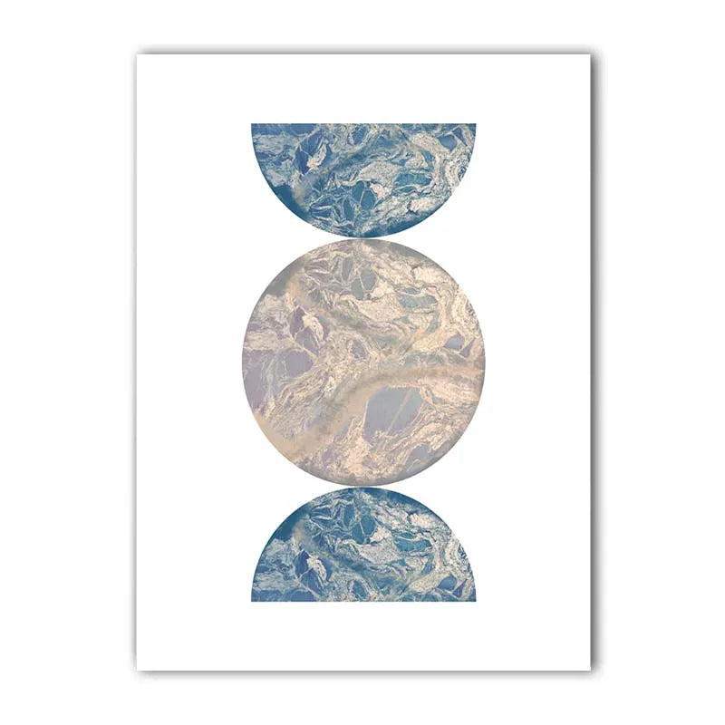 Abstract Wall Art Blue Beige Geometric Half Circle Canvas Painting Nordic Style Poster Prints for Bedroom Living Room Wall Decor Peaceful Pleasures Health and Wellness 02 40x50cm No Frame China Mainland