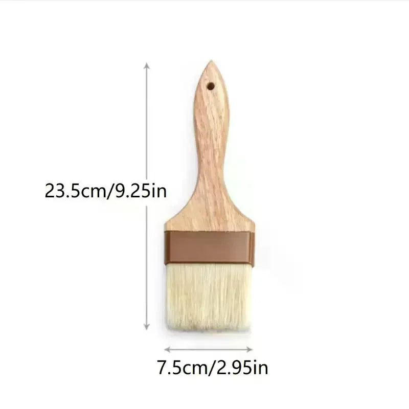 Wooden Handle Bristle Pastry & BBQ Basting Brush | Flat Baking