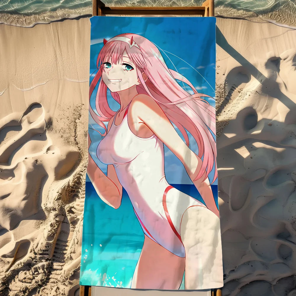 Darling in the FranXX Zero Two Anime Beach Towel | Quick Dry Anime Beach Towel Peaceful Pleasures Health and Wellness