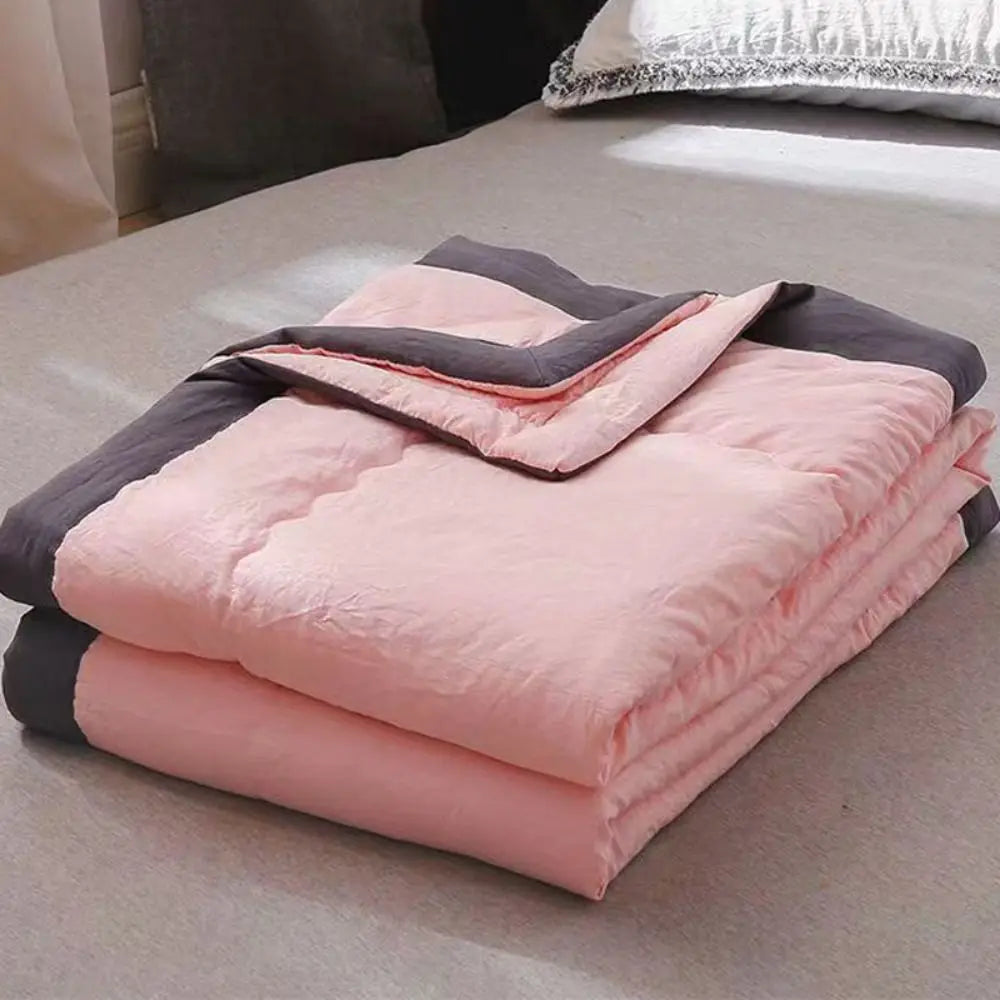 Double Sided Cooling Blanket Skin-Friendly Breathable Conditioning Quilt Lightweight Solid Color Cooler Quilt Spring Summer Peaceful Pleasures Health and Wellness Pink-100x140cm