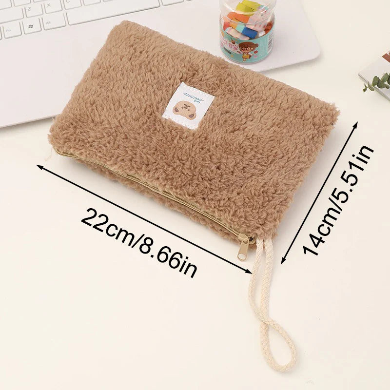 Large Plush Travel Makeup Bag & Cosmetic Organizer Pouch