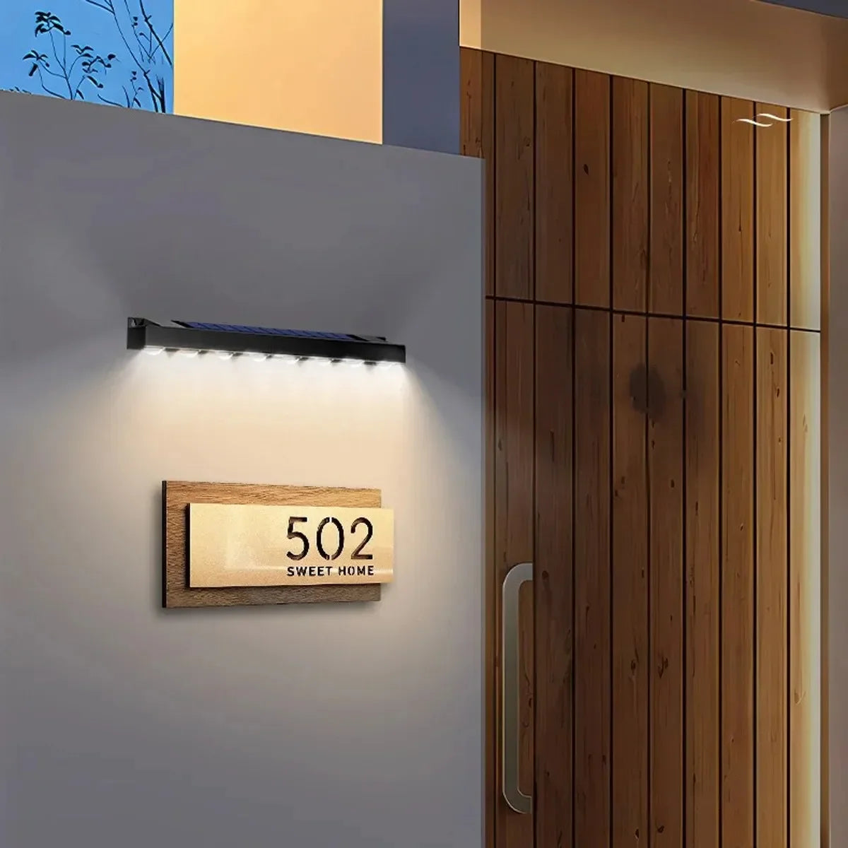 4/6/8LED Solar Wall Light Outdoor Waterproof Solar Fence Sign Lights Garden Decor Porch Patio Deck Balcony Home Atmosphere Light Peaceful Pleasures Health and Wellness