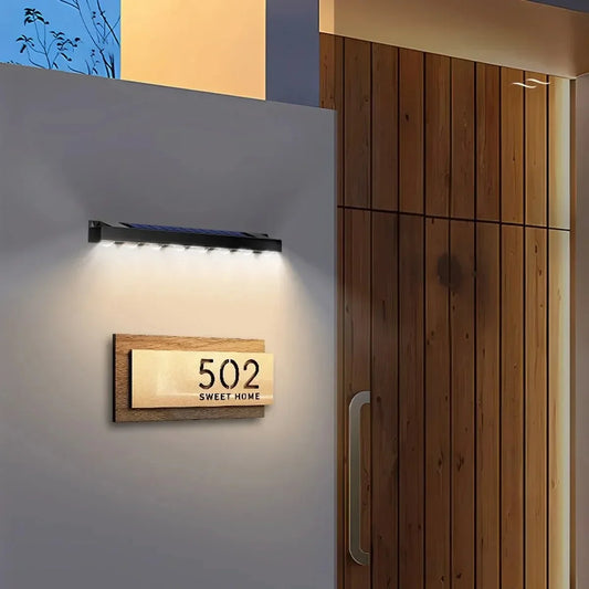 4/6/8LED Solar Wall Light Outdoor Waterproof Solar Fence Sign Lights Garden Decor Porch Patio Deck Balcony Home Atmosphere Light Peaceful Pleasures Health and Wellness