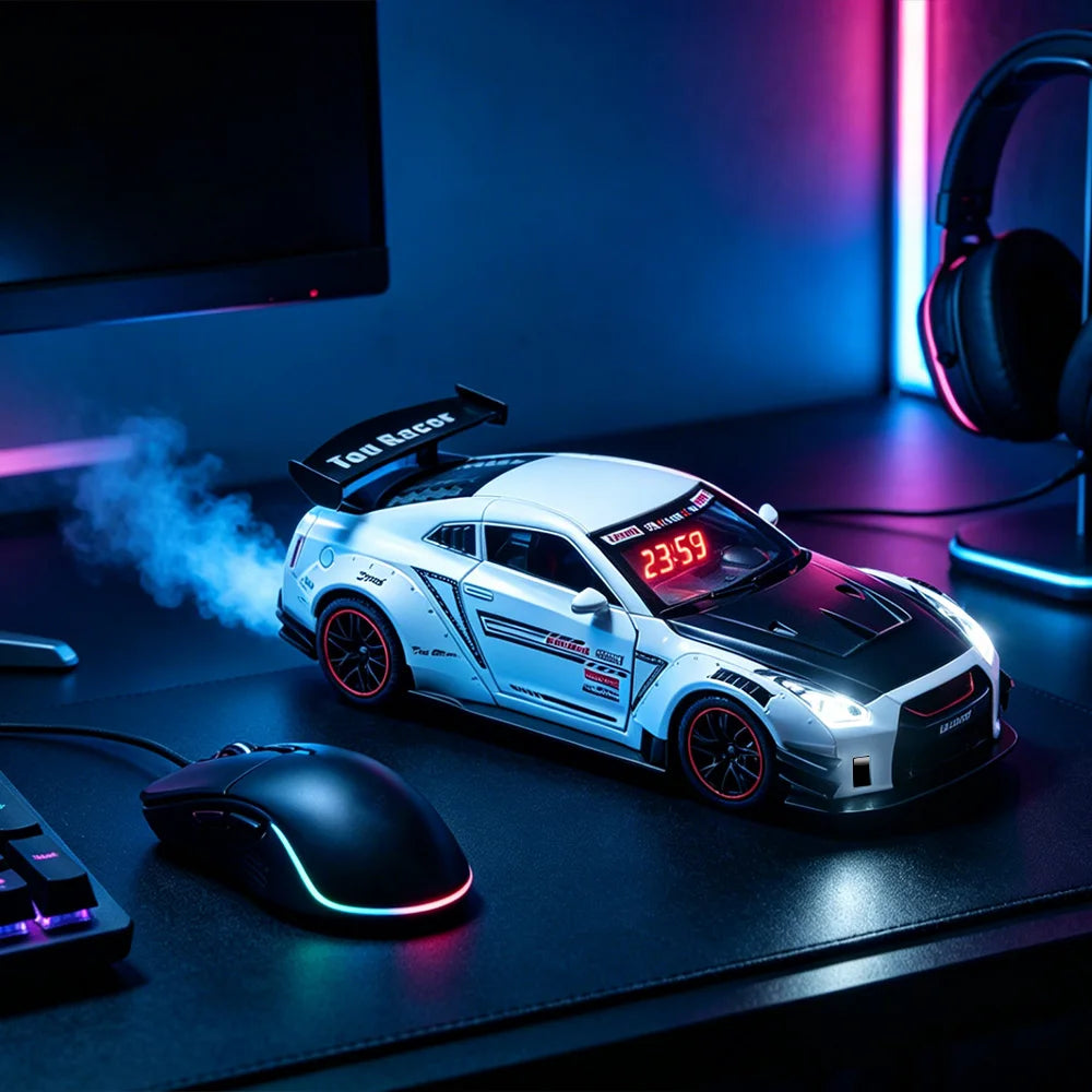 Hypercar Alarm Clock | Engine Sound, LED, Mist Spray & Remote Novelty Alarm Clock Peaceful Pleasures Health and Wellness