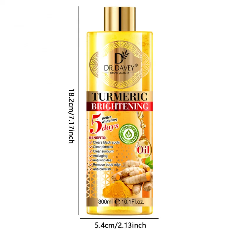 300ml Dr. Davey Turmeric Body Oil Moisturizing and Moisturizing the Skin with a Large Capacity of Whole-Body Oil for Body, Face Peaceful Pleasures Health and Wellness