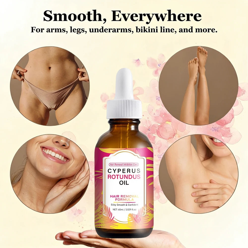 Cyperus Rotundus Oil For Hair Removal Soft Smooth Skin Care Deep Hydration Anti Hair Growth Inhibition After Shave Oil,60ml Peaceful Pleasures Health and Wellness