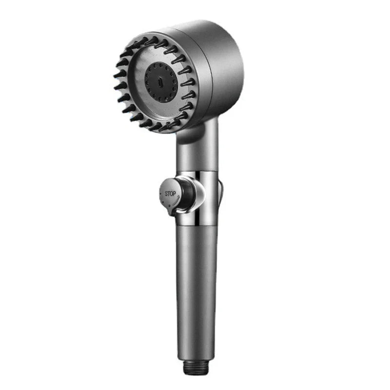 3-Mode High-Pressure Shower Head with Massage Brush & Filter