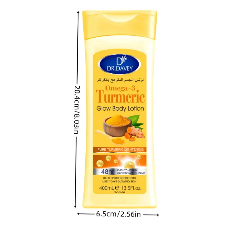 400ML Turmeric Body Lotion Large Capacity Four Seasons Moisturizing Body Lotion Refreshing Non-Greasy Fragrance Peaceful Pleasures Health and Wellness