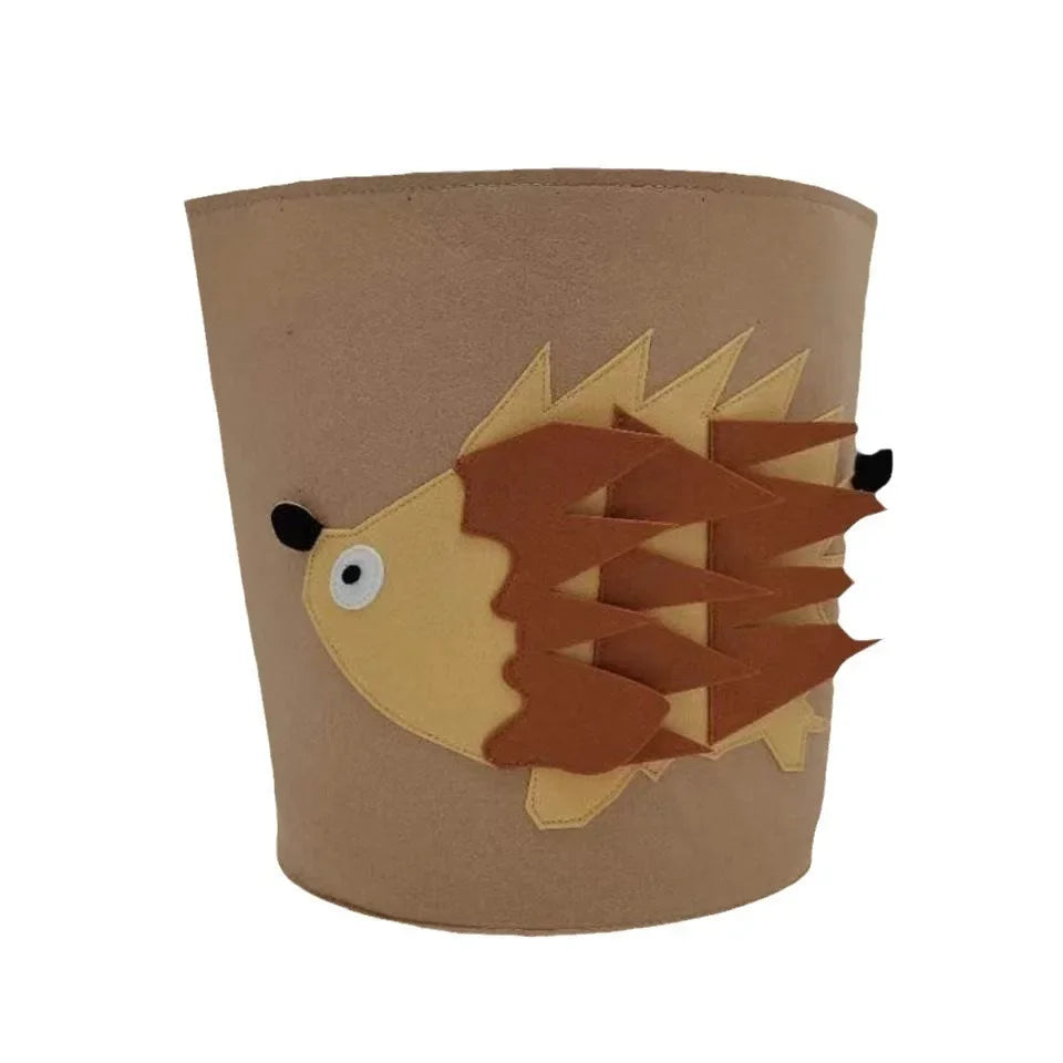 Felt Cartoon Toy Storage Basket – Kids Nursery Hamper Organizer