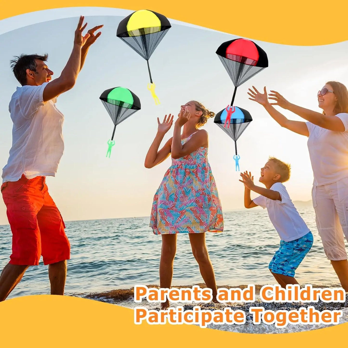 4-Pack Mini Parachute Toy Set for Kids – Outdoor Beach Fun