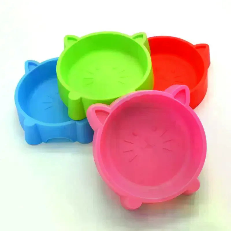 Cat Ear Pet Bowl – Non-Slip Plastic Feeder for Cats & Dogs