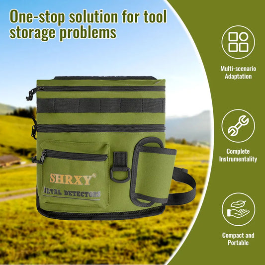 Hot Sell New Metal Detector Finds Bag All Terrain Garden Detecting Pouch Accessories Digger Tools Bag Peaceful Pleasures Health and Wellness