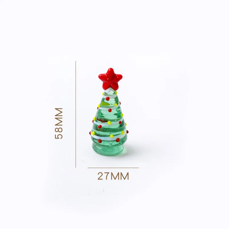 Glass Crystals Christmas Tree Figurine Statue Table Ornaments Christmas Tree Miniature Mini Handmade Crystals Ornaments decor Peaceful Pleasures Health and Wellness SD01011