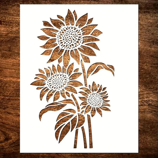 Washable Eco-friendly PET Sunflower Painting Stencil Kids Reusable Peaceful Pleasures Health and Wellness 1pcs