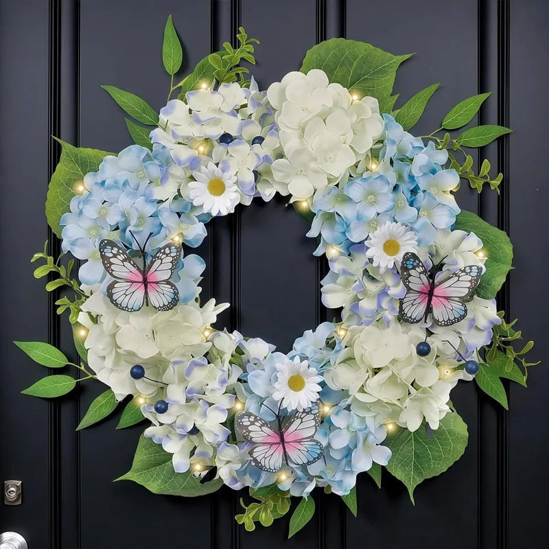 18" Purple Butterfly Spring Wreath – Indoor & Outdoor Floral Decor