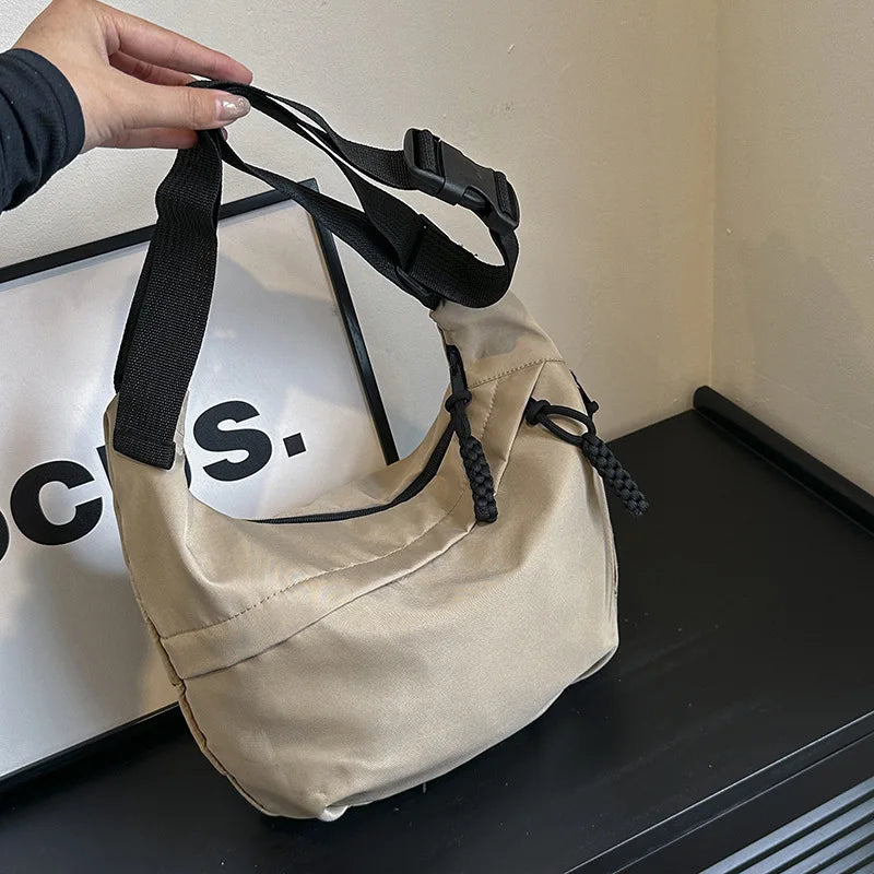 New Style Classy Fashion Single Shoulder Bag Large Capacity Commuting Crossbody Bag Thoughtful Gift for Office Workers Peaceful Pleasures Health and Wellness khaki