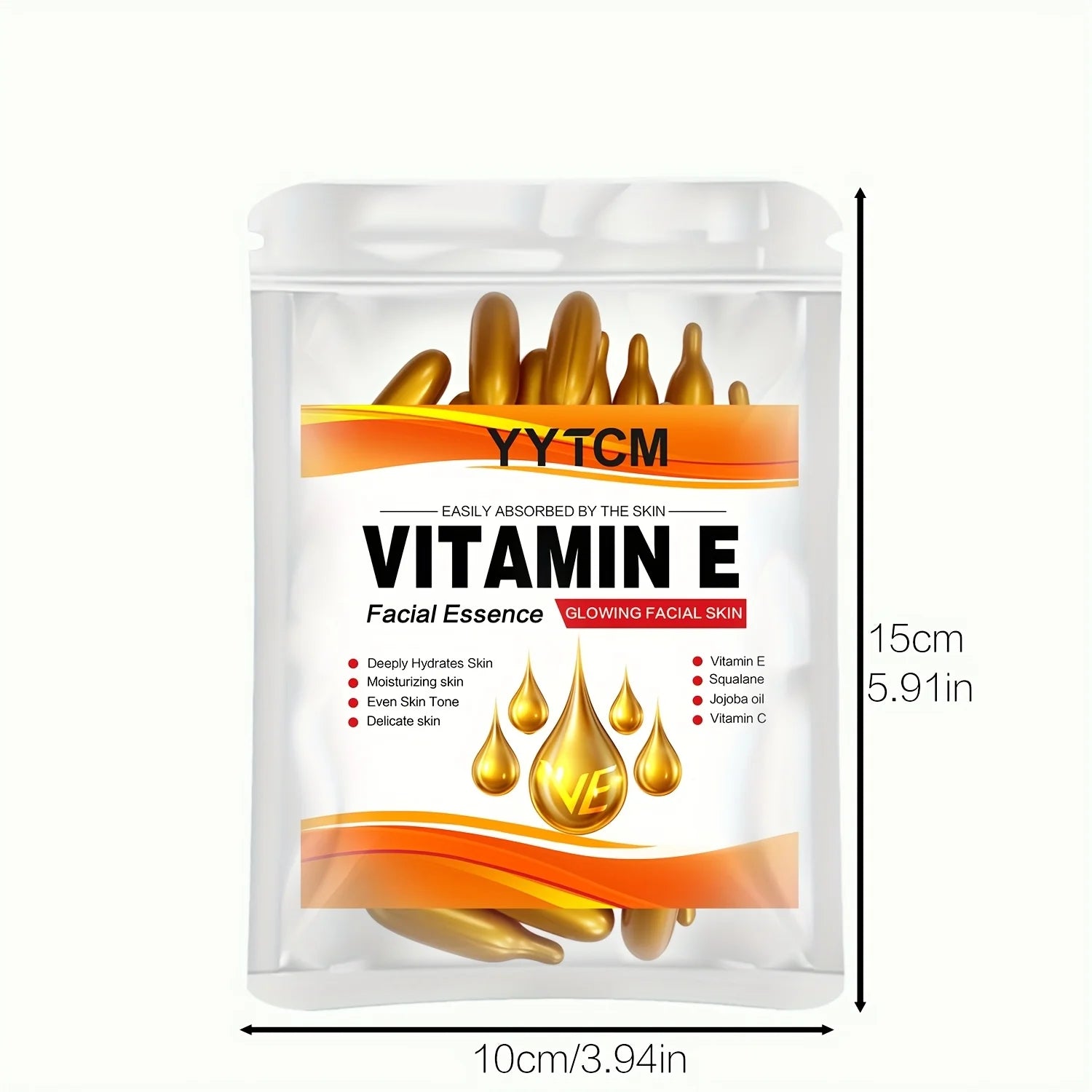 Vitamin E Deep Moisturizing Capsule Essence, Hydrates and Smooths Skin, Contains Plant-Based Squalane, Vitamin C, Deep Hydration and Skin Brightening Essence (0.4Gx30 Capsules)/Bag-1 Bag Peaceful Pleasures Health and Wellness