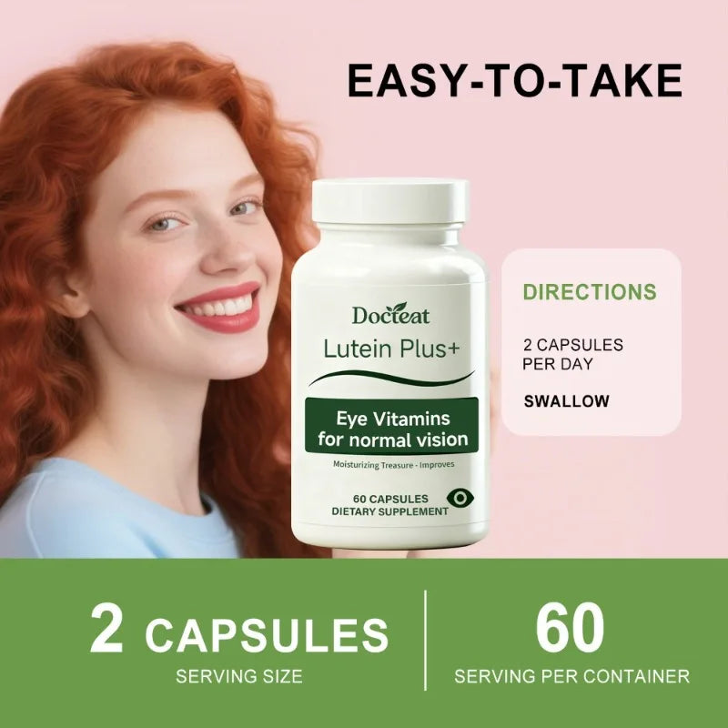 Docteat Lutein Eye Vitamins 60 Caps | Zeaxanthin, Zinc, C & E
