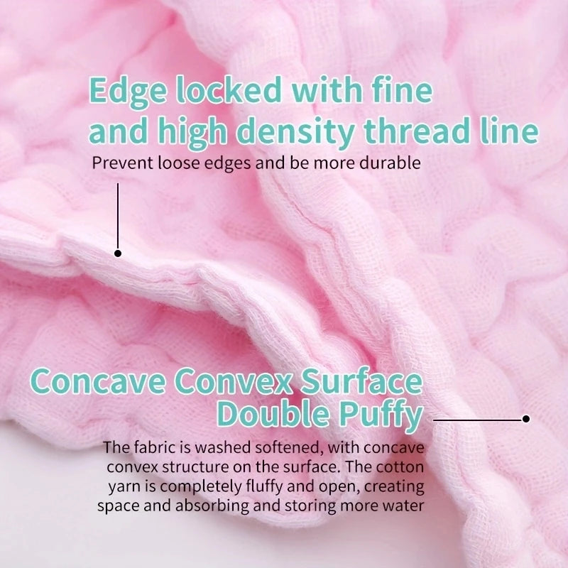 Baby Muslin Washcloths – Soft 6-Layer Cotton Newborn Face Towels