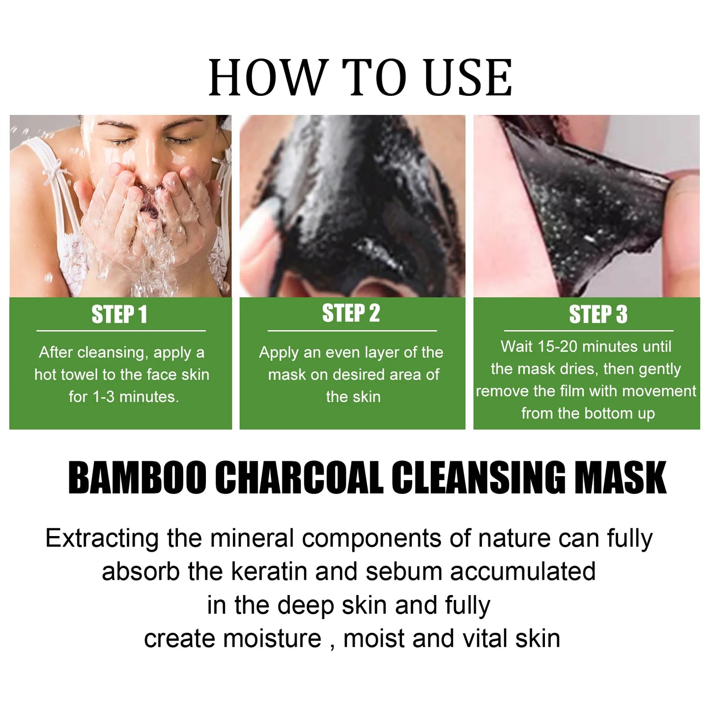 Bamboo Charcoal Blackhead Peel-Off Mask – Deep Pore Cleansing Peaceful Pleasures Health and Wellness