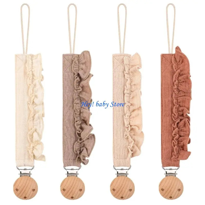 Baby Pacifier Holder Chains Lace Trim Anti-Loss 4-Pack