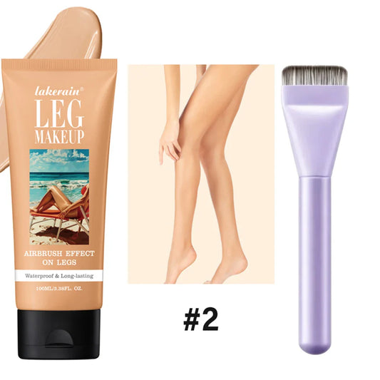 Lakerain Bronze Leg Body Foundation Cream 100ml + Free Brush Body Foundation Cream Oasis Select Medium and brush