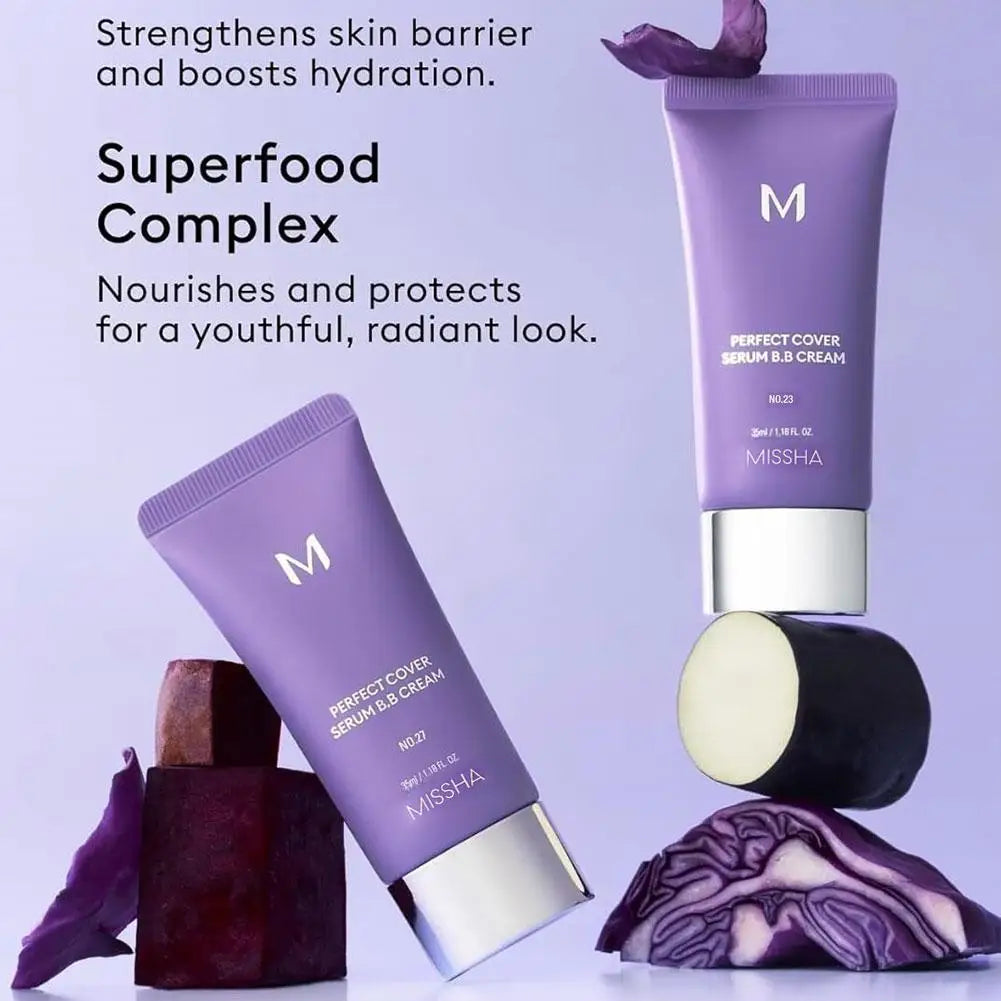 Korean Korea Bb Cream Foundation Perfect Cover Concealer Waterproof Hyaluronic Acid Color Correcting Natural and Snug Fit Peaceful Pleasures Health and Wellness