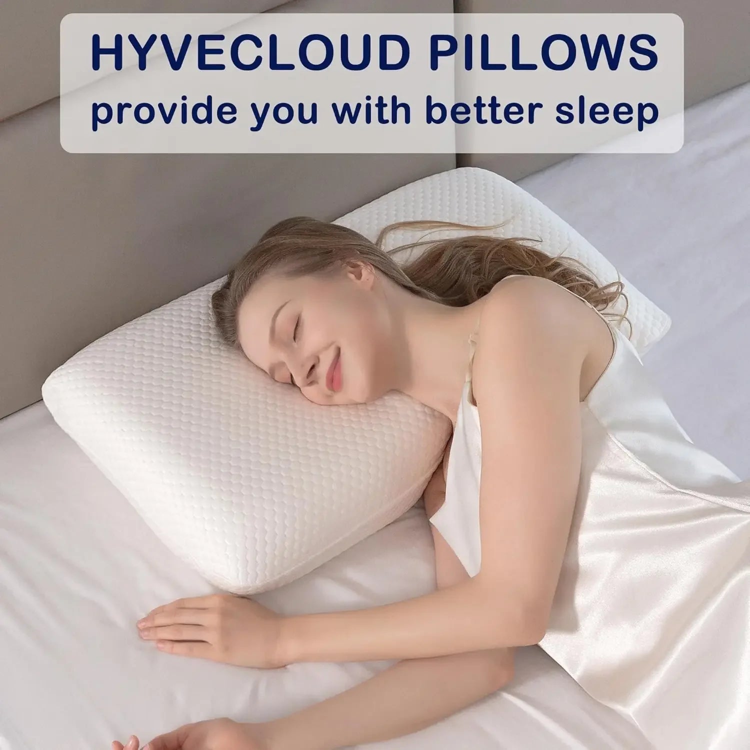 Memory Foam Neck Pain Relief Pillow, Adaptive Contour for Side Back Stomach Sleepers, Medium Firm Support 24x16x5 Inches Peaceful Pleasures Health and Wellness