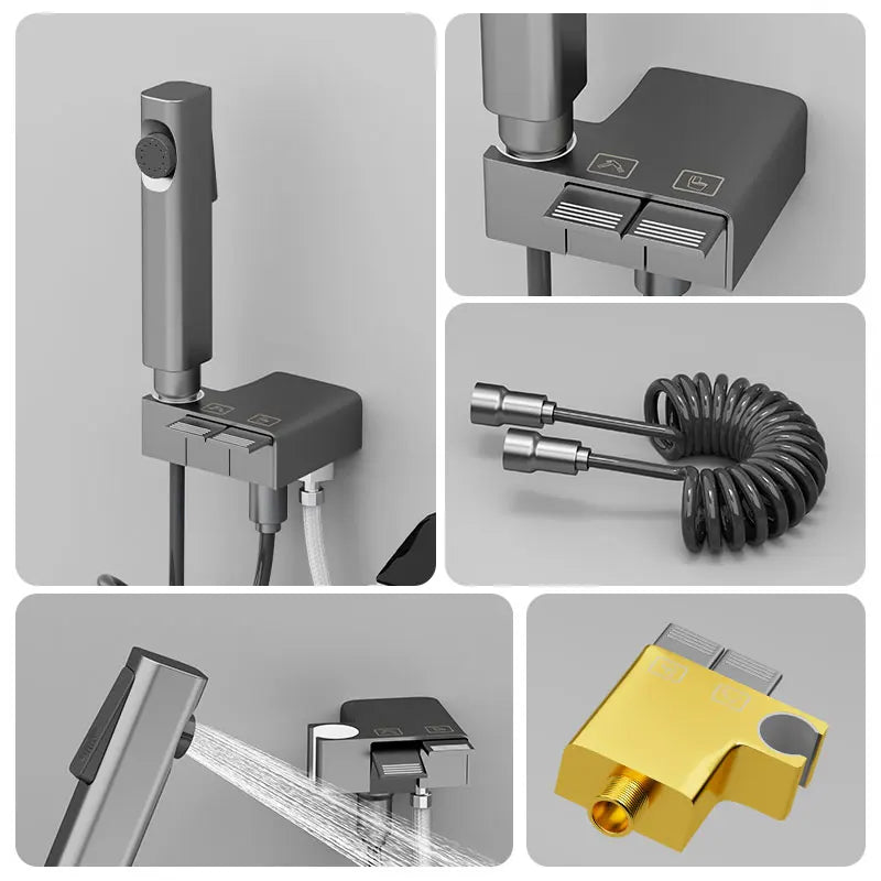 Solid Brass Bidet Shower Faucet | Hot & Cold Mixer Tap
