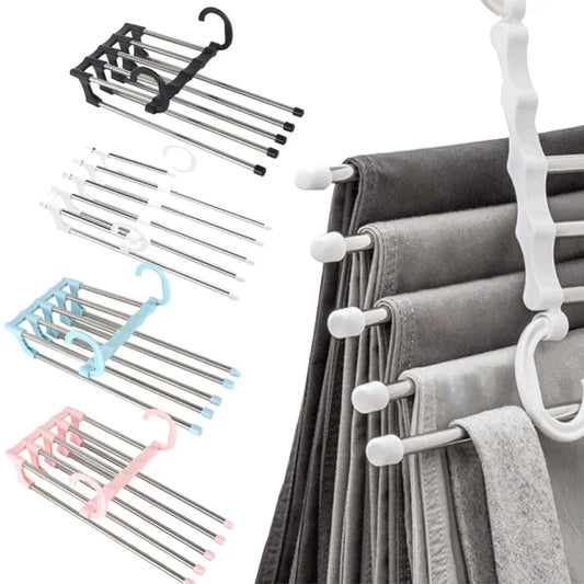 5-in-1 Collapsible Pants Hanger | Space-Saving Closet Organizer Pants Hanger Organizer Oasis Select