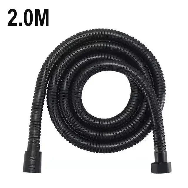 Stainless Steel Flexible Shower Hose 1.5M/2M | G1/2 Extension Flexible Shower Hose Peaceful Pleasures Health and Wellness 2M black others