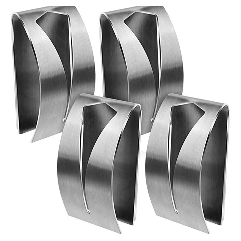 4-Pack Self-Adhesive Towel Hook Holders | No-Drill Stainless Steel