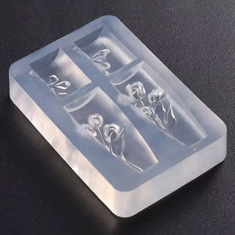 Nail Mold Silicone Nail Art Decorations DIY Flower Tulip Design Nail Art Template Stereoscopic Manicure Tools Peaceful Pleasures Health and Wellness
