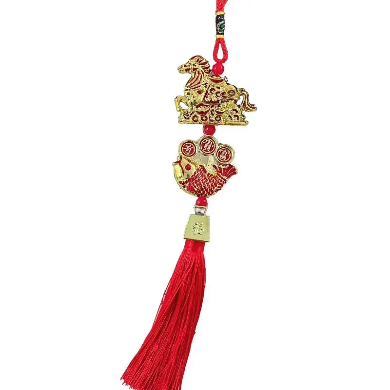 2026 Year of the Horse Lucky Red Gold Pendant | Chinese New Year