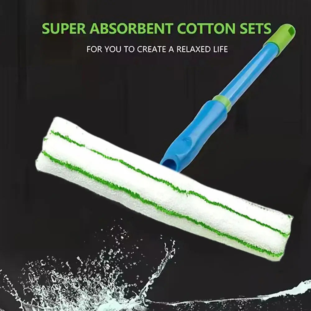 Car Silicone Squeegee & Microfiber Scrubber Cleaning Kit