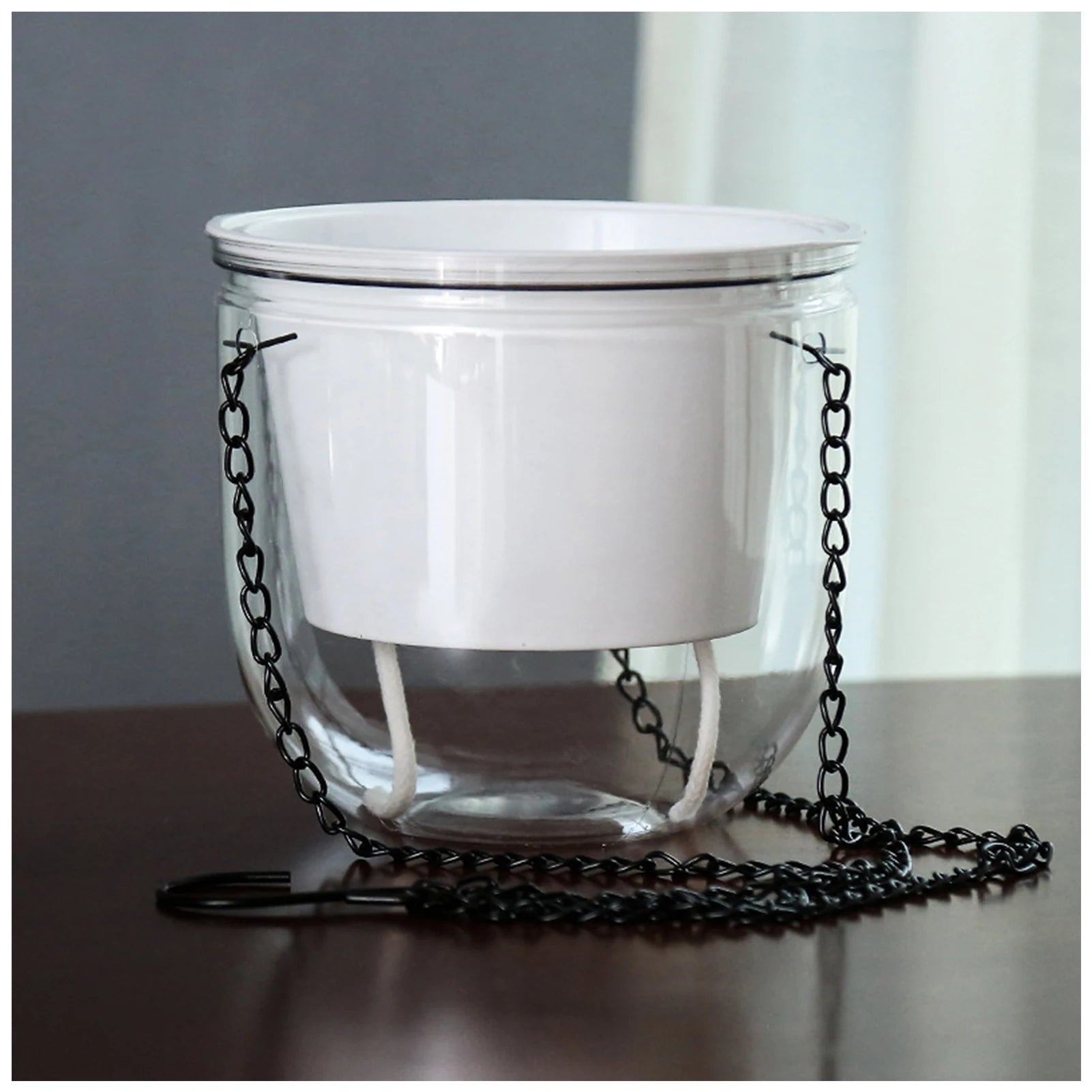Hanging Type Desktop Flower Pot Automatic Water Absorption Water Hanging Pots for Living Room Bedroom Peaceful Pleasures Health and Wellness 210mm Hanging