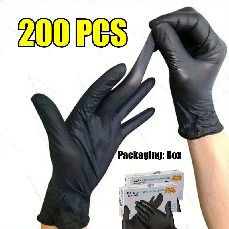 Black Disposable Nitrile Gloves – Latex Free & Oil-Proof (100pk)