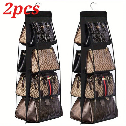 2-Pack Transparent Hanging Closet Organizer Bags with Hanger Closet Organizer Bag Oasis Select