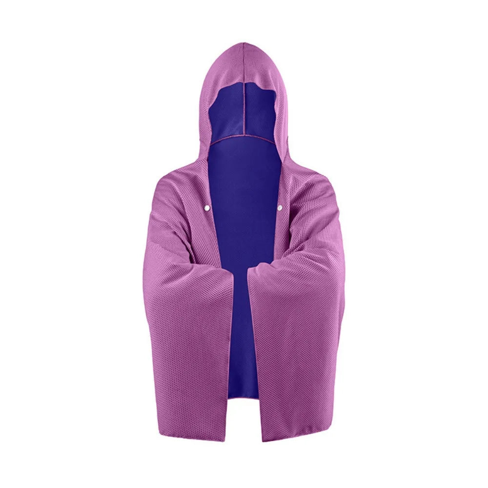 Beach Hooded Poncho Towel | Quick-Dry Microfiber Surf Wrap Beach Poncho Towel Peaceful Pleasures Health and Wellness Purple