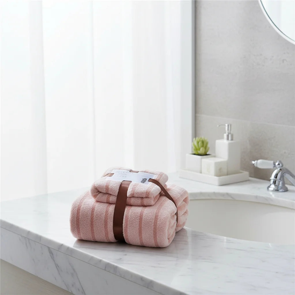 Coral Fleece Bath Towel Set Soft Absorbent Parent Child Two Piece Set Peaceful Pleasures Health and Wellness Towel 35 x 75 cm lot